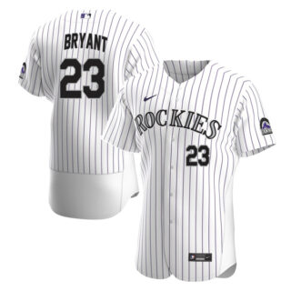 Men's Colorado Rockies Kris Bryant Stitched Jersey - White