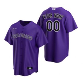 Men's Custom Colorado Rockies Cool Base Jersey Purple