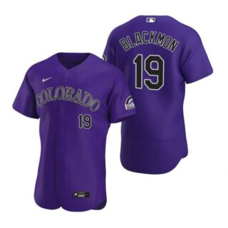 Men's Charlie Blackmon Colorado Rockies Flex Base Jersey Purple