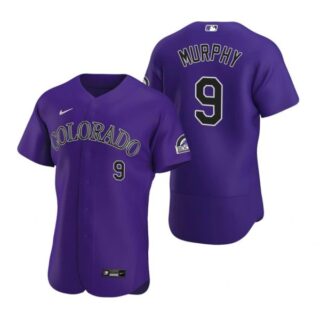 Men's Daniel Murphy Colorado Rockies Flex Base Jersey Purple