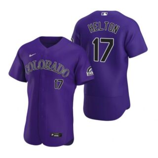 Men's Todd Helton Colorado Rockies Flex Base Jersey Purple