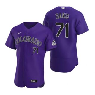 Men's Wade Davis Colorado Rockies Flex Base Jersey Purple
