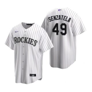 Men's Antonio Senzatela Colorado Rockies Cool Base Jersey White
