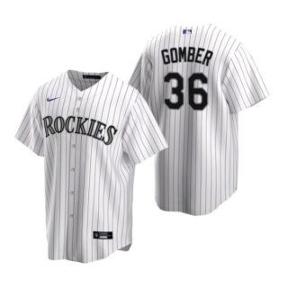 Men's Austin Gomber Colorado Rockies Cool Base Jersey White
