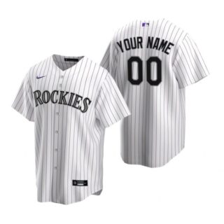 Men's Custom Colorado Rockies Cool Base Jersey White