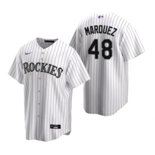 Men's German Marquez Colorado Rockies Cool Base Jersey White