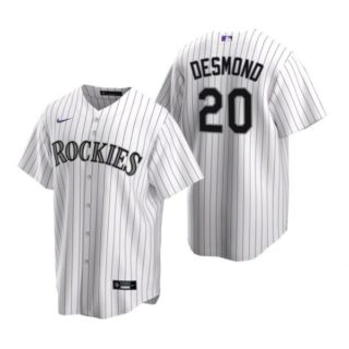 Men's Ian Desmond Colorado Rockies Cool Base Jersey White