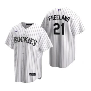Men's Kyle Freeland Colorado Rockies Cool Base Jersey White