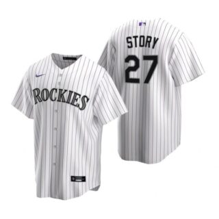 Men's Trevor Story Colorado Rockies Cool Base Jersey White