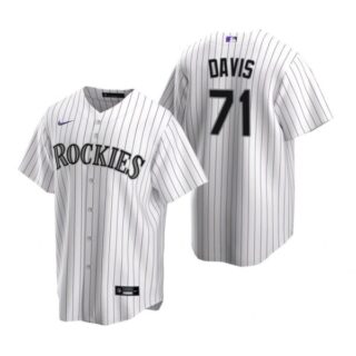 Men's Wade Davis Colorado Rockies Cool Base Jersey White