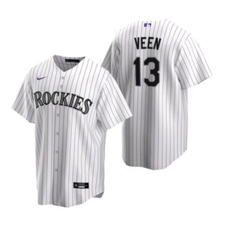 Men's Zac Veen Colorado Rockies Cool Base Jersey White