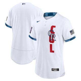 Men's - Flex Base Colorado Rockies 2021 MLB All-Star White Jersey Worn In-Game - Stitched