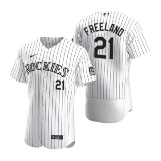 Men's Kyle Freeland Colorado Rockies Flex Base Jersey White