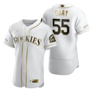 Men's Jon Gray Colorado Rockies Flex Base Jersey White Golden