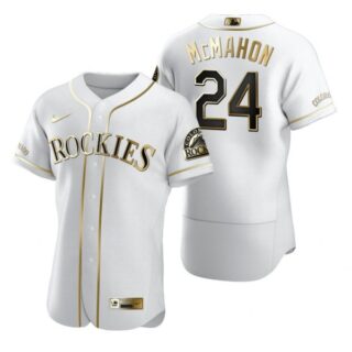 Men's Ryan Mcmahon Colorado Rockies Flex Base Jersey White Golden