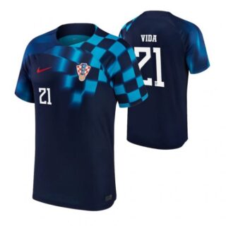 Men's Domagoj Vida Croatia National Team Dark Blue Away Soccer Jersey 2022-23