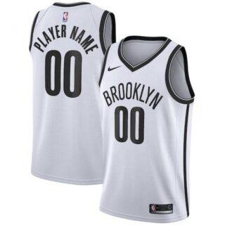 Men's Custom Brooklyn Nets Basketball Jersey White