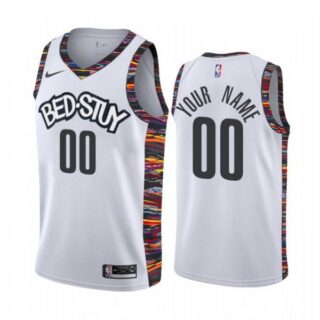 Men's Custom Brooklyn Nets Basketball Jersey White