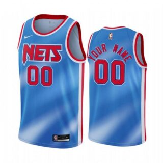 Men's Custom Brooklyn Nets Basketball Jersey Blue