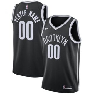 Men's Custom Brooklyn Nets Basketball Jersey Black