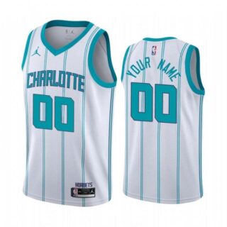 Men's Custom Charlotte Hornets Basketball Jersey White