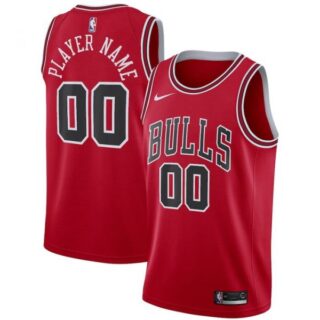 Men's Custom Chicago Bulls Basketball Jersey Red