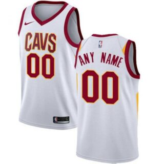 Men's Custom Cleveland Cavaliers Basketball Jersey White