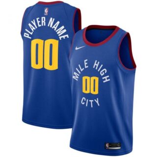 Men's Custom Denver Nuggets Basketball Jersey Blue