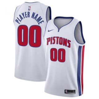 Men's Custom Detroit Pistons Basketball Jersey White