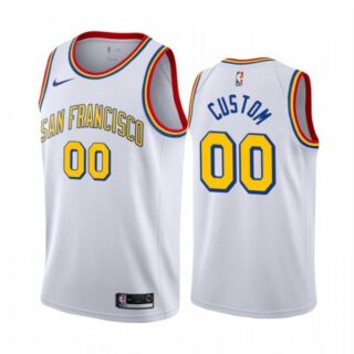 Men's Custom Golden State Warriors Basketball Jersey White Classic