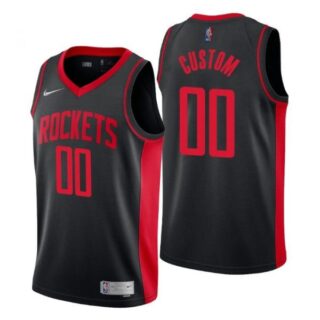 Men's Custom Houston Rockets Basketball Jersey Black