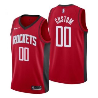 Men's Custom Houston Rockets Basketball Jersey Red