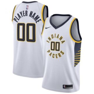 Men's Custom Indiana Pacers Basketball Jersey White