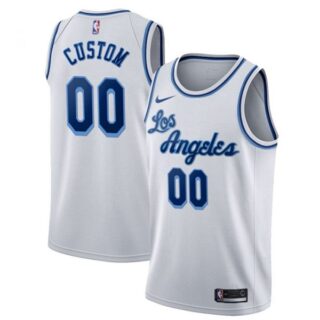 Men's Custom Los Angeles Lakers Basketball Jersey White Classic
