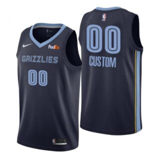 Men's Custom Memphis Grizzlies Basketball Jersey Navy