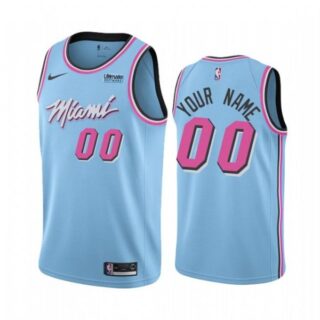 Men's Custom Miami Heat Basketball Jersey Blue