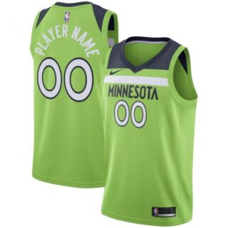 Men's Custom Minnesota Timberwolves Basketball Jersey Green