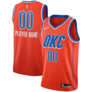 Men's Custom Oklahoma City Thunder Basketball Jersey Orange