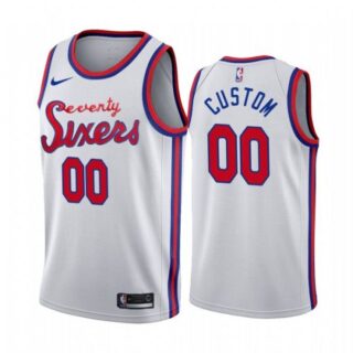 Men's Custom Philadelphia 76ers Basketball Jersey White Classic