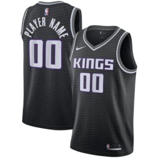 Men's Custom Sacramento Kings Basketball Jersey Black