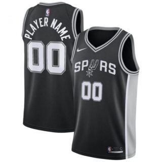 Men's Custom San Antonio Spurs Basketball Jersey Black