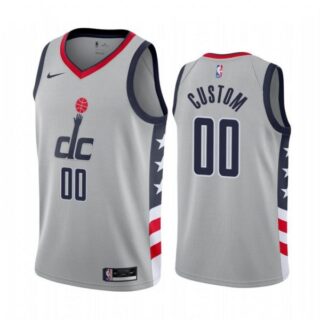Men's Custom Washington Wizards Basketball Jersey Gray