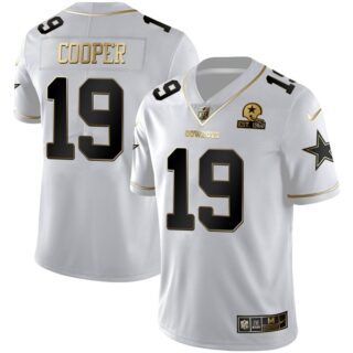 Men's Amari Cooper Dallas Cowboys White Golden 1960 Patch Vapor Limited Jersey Stitched