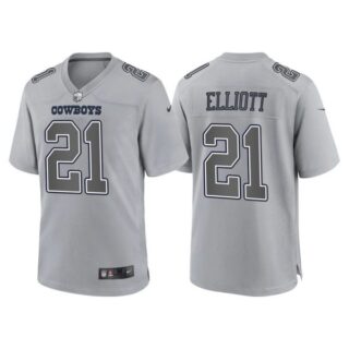 Men's Dallas Cowboys Ezekiel Elliott Gray Atmosphere Fashion Stitched Jersey