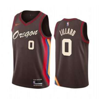 Men's Damian Lillard Portland Trail Blazers Basketball Jersey Chocolate