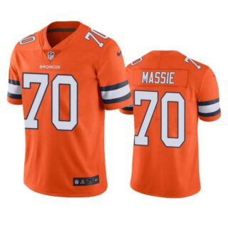 Men's Bobby Massie Denver Broncos Limited Footbal Jersey Orange Color Rush