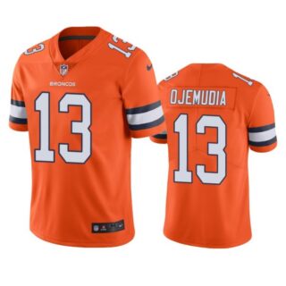 Men's Michael Ojemudia Denver Broncos Limited Footbal Jersey Orange Color Rush