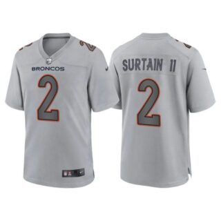 Men's Denver Broncos Patrick Surtain II Gray Atmosphere Fashion Stitched Jersey