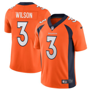 Men's Russell Wilson Denver Broncos Vapor Limited Trade Jersey Stitched Orange
