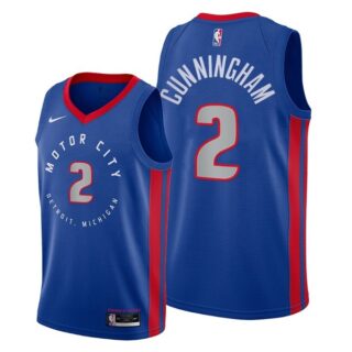Men's Cade Cunningham Detroit Pistons 2021 NBA Draft Jersey Blue